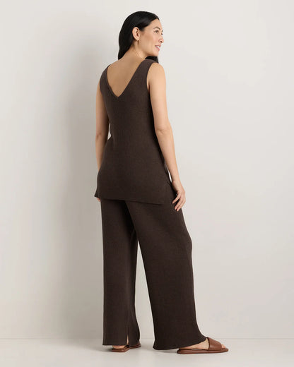 Cotton Cashmere Maternity and Nursing V-Neck Tank - XS / Mocha Heather