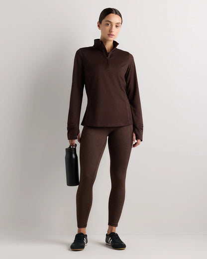 Flowknit Quarter-Zip Pullover - XS / Heather Deep Navy