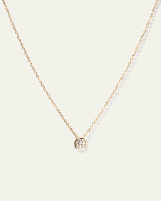 14K Gold Diamond Sliding Bezel Necklace - One Size / Yellow Gold