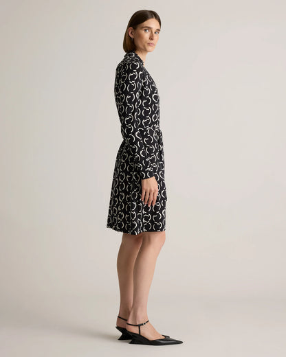 100% Silk Jersey Mini Wrap Dress - XS / Evergreen