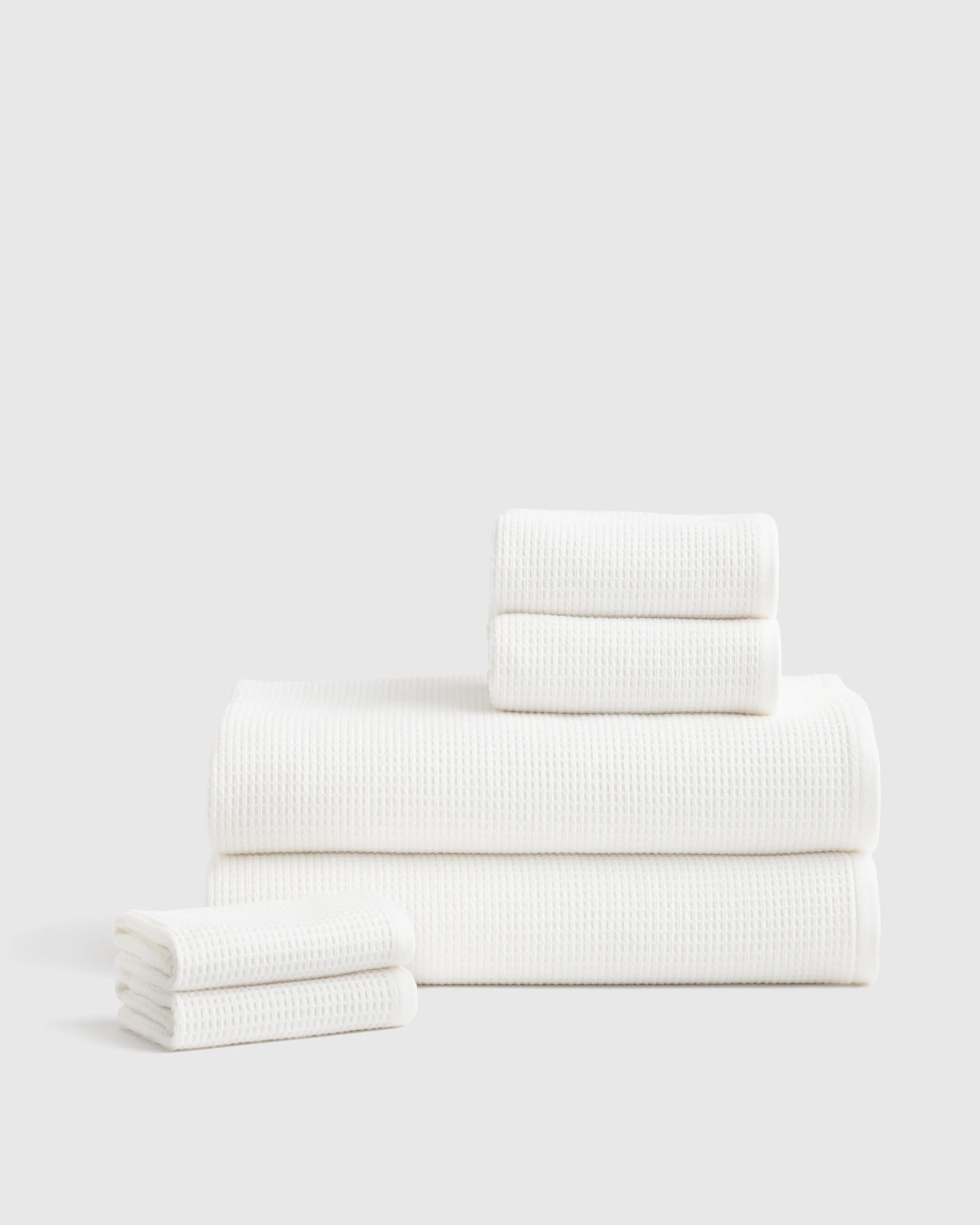 Turkish Waffle Terry Bath Sheet Bundle - One Size / White