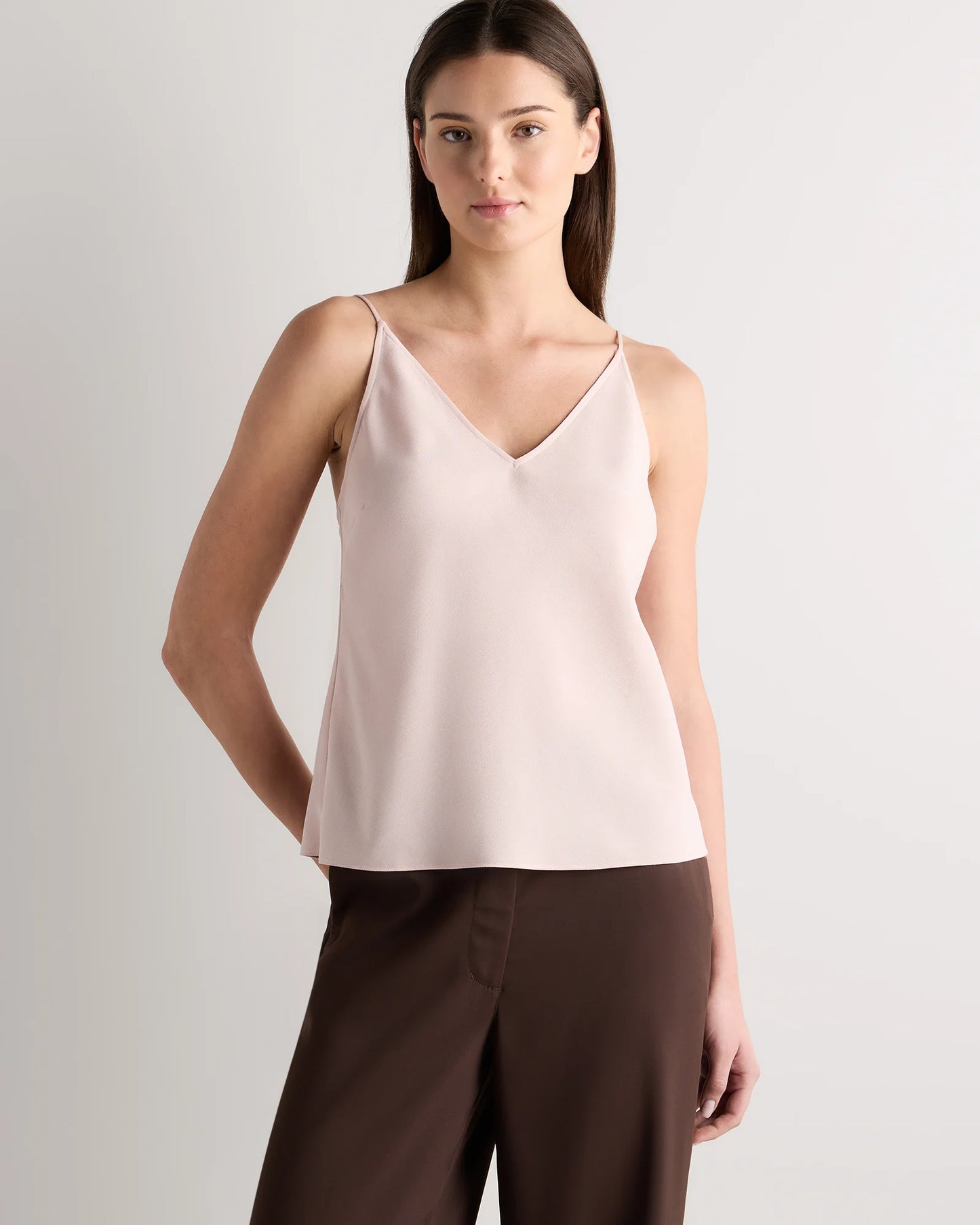 Matte V-Neck Cami - XS / Porcelain Ivory