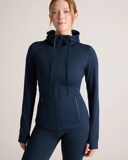 Ultra-Soft Slim Fit Hooded Jacket - XS / Heather Black