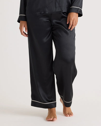 100% Washable Silk Satin Pajama Pant - XS / Toasted Almond