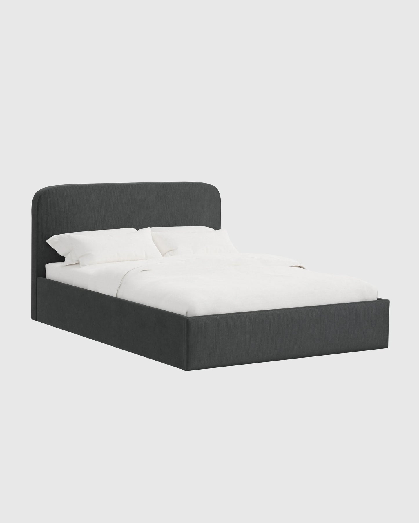 Curved Bed in Performance Velvet - Full / Walnut