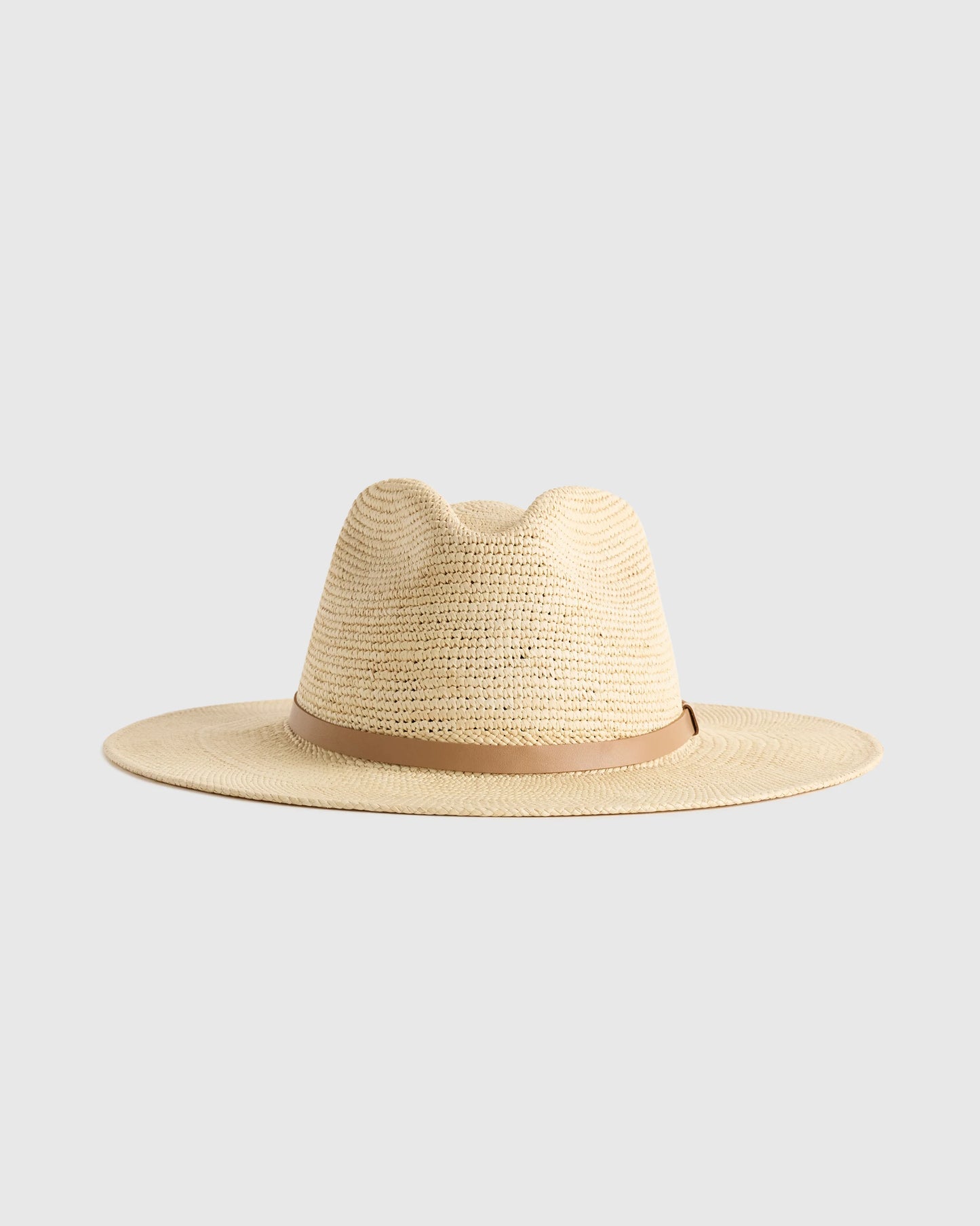 Toquilla Straw Crochet Fedora - S / Natural