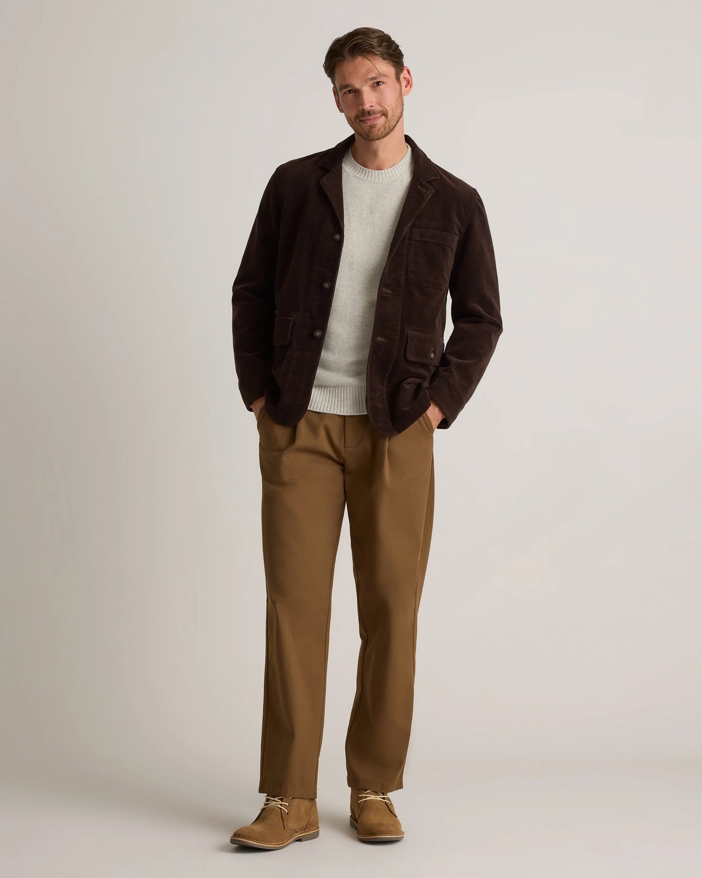 Organic Stretch Corduroy Chore Jacket - S / Seaweed