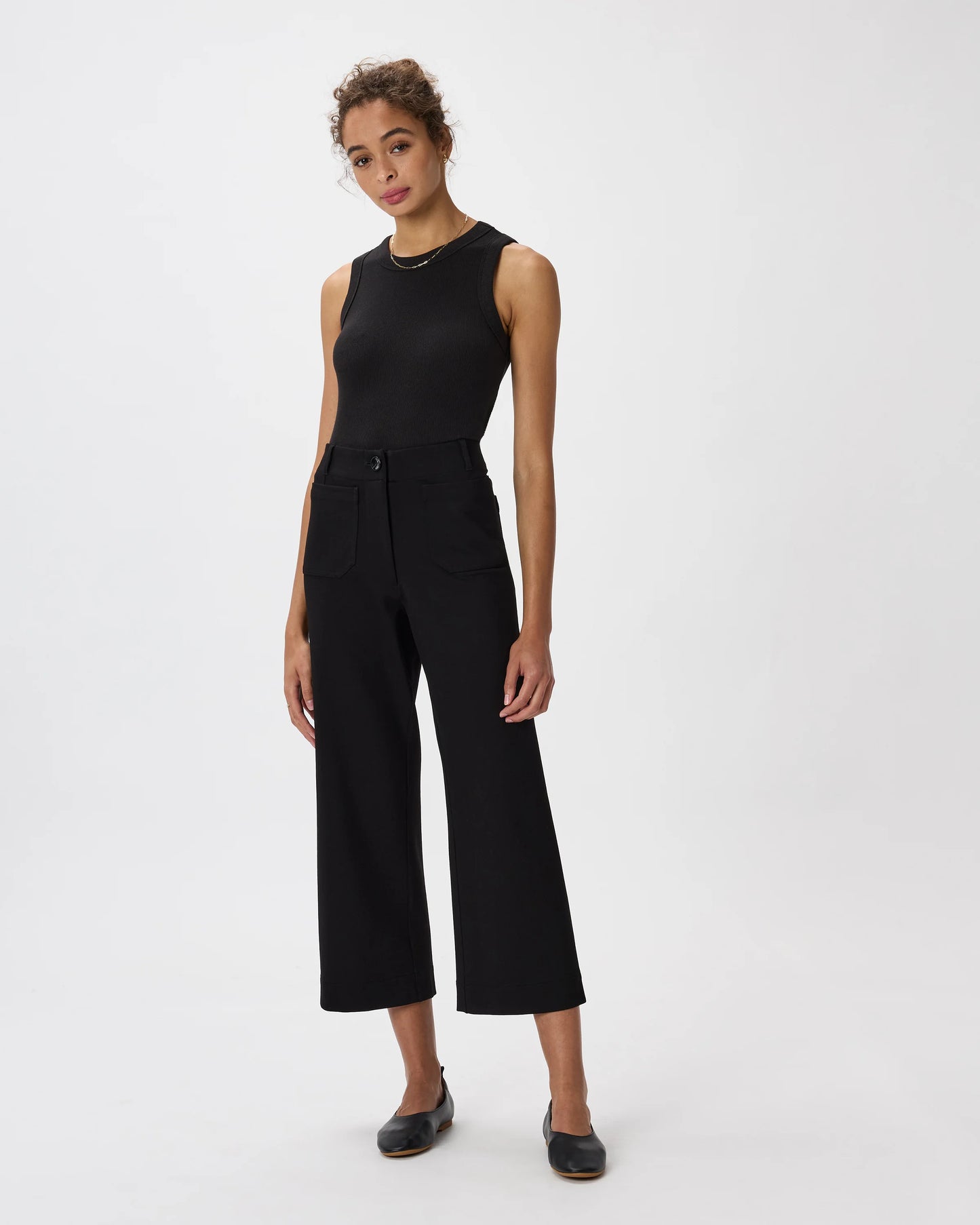 Ultra-Stretch Ponte Cropped Wide Leg Pants - 0 / Espresso