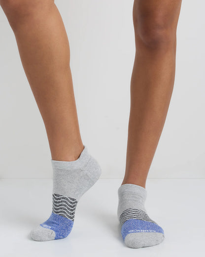 Everyday Cotton Tri-Block Marl Ankle Socks (4-pack) - S / Blue Purple Black Mix
