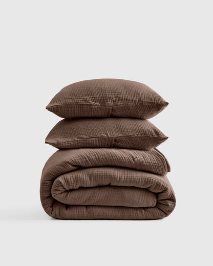 Organic Cotton Gauze Dream Quilt Set - Twin / Dried Sage