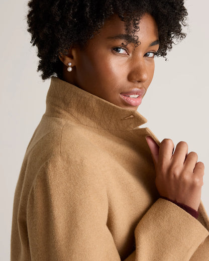 Italian Wool Stand Collar Blazer - XS / Warm Camel