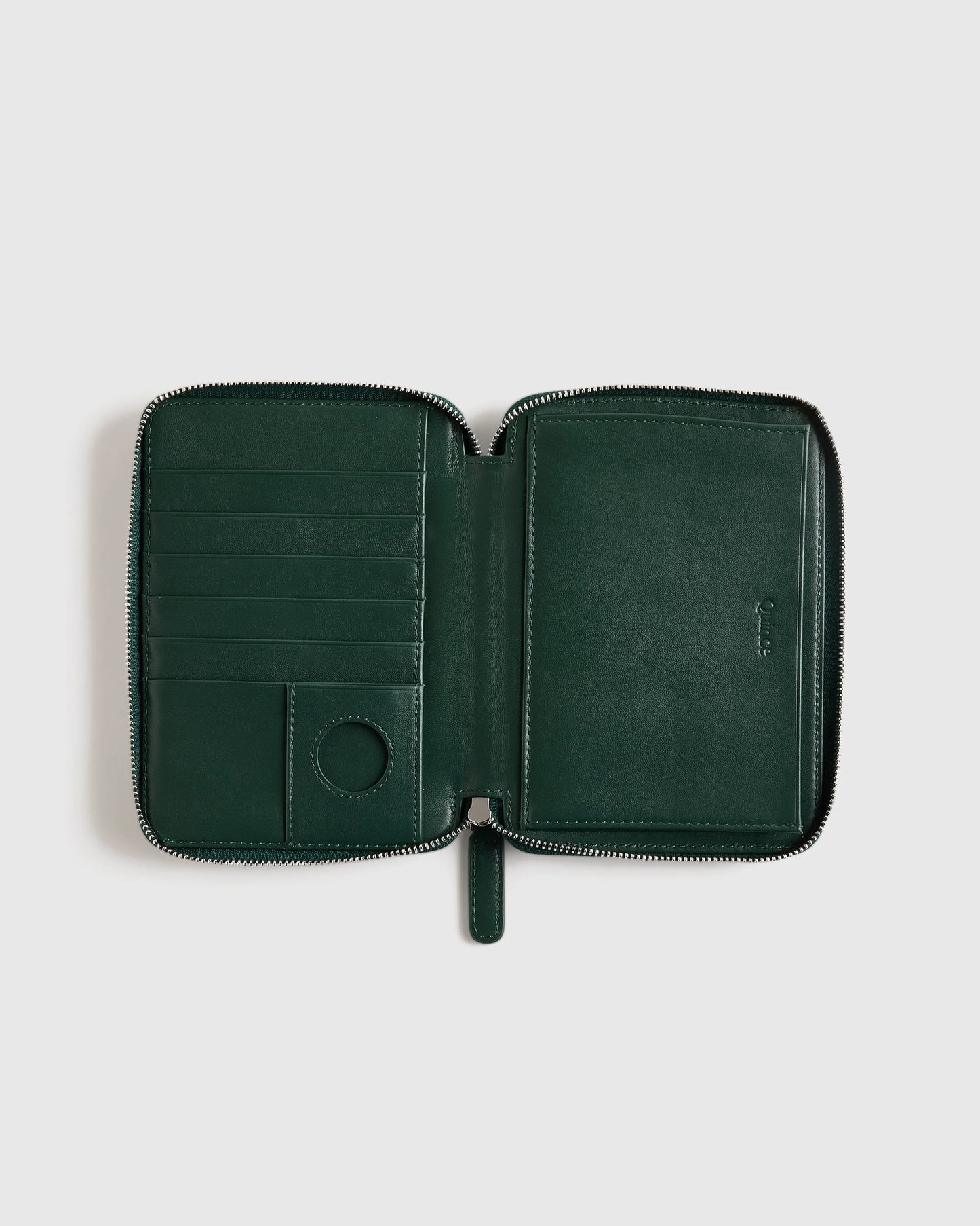 Nappa Leather RFID Zip Travel Wallet - One Size / Black