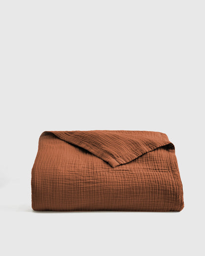 Organic Cotton Gauze Blanket - Full/Queen / Dried Sage