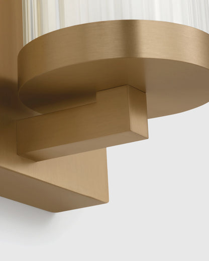 Ribbed Steel LED Vanity Sconce - 22" / Brass