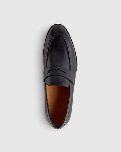 Calfskin Leather Penny Loafer - 7 / Brunette