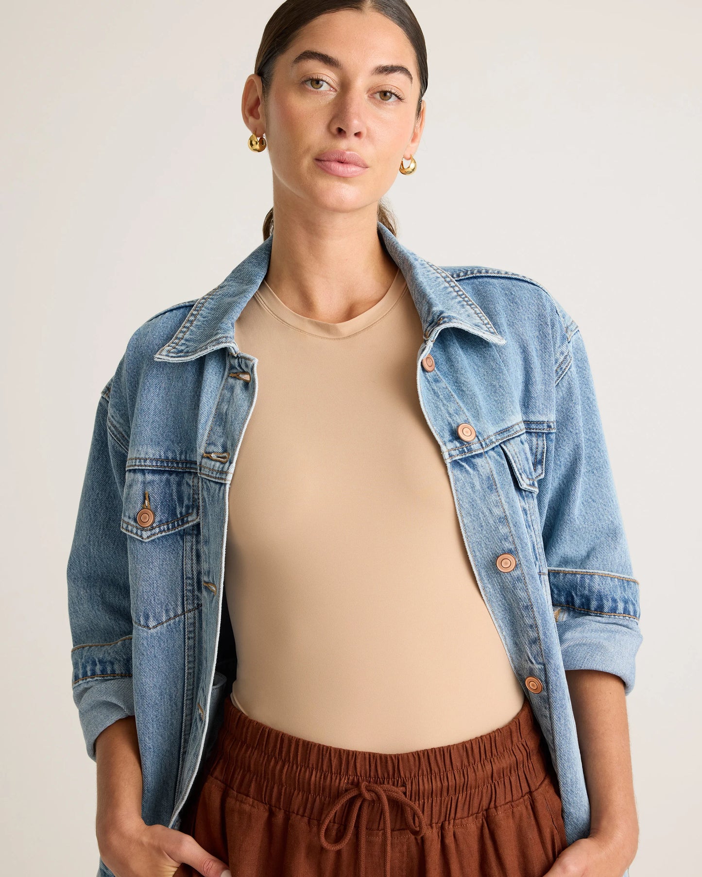 Second Skin T-Shirt Bodysuit - XS / Sand