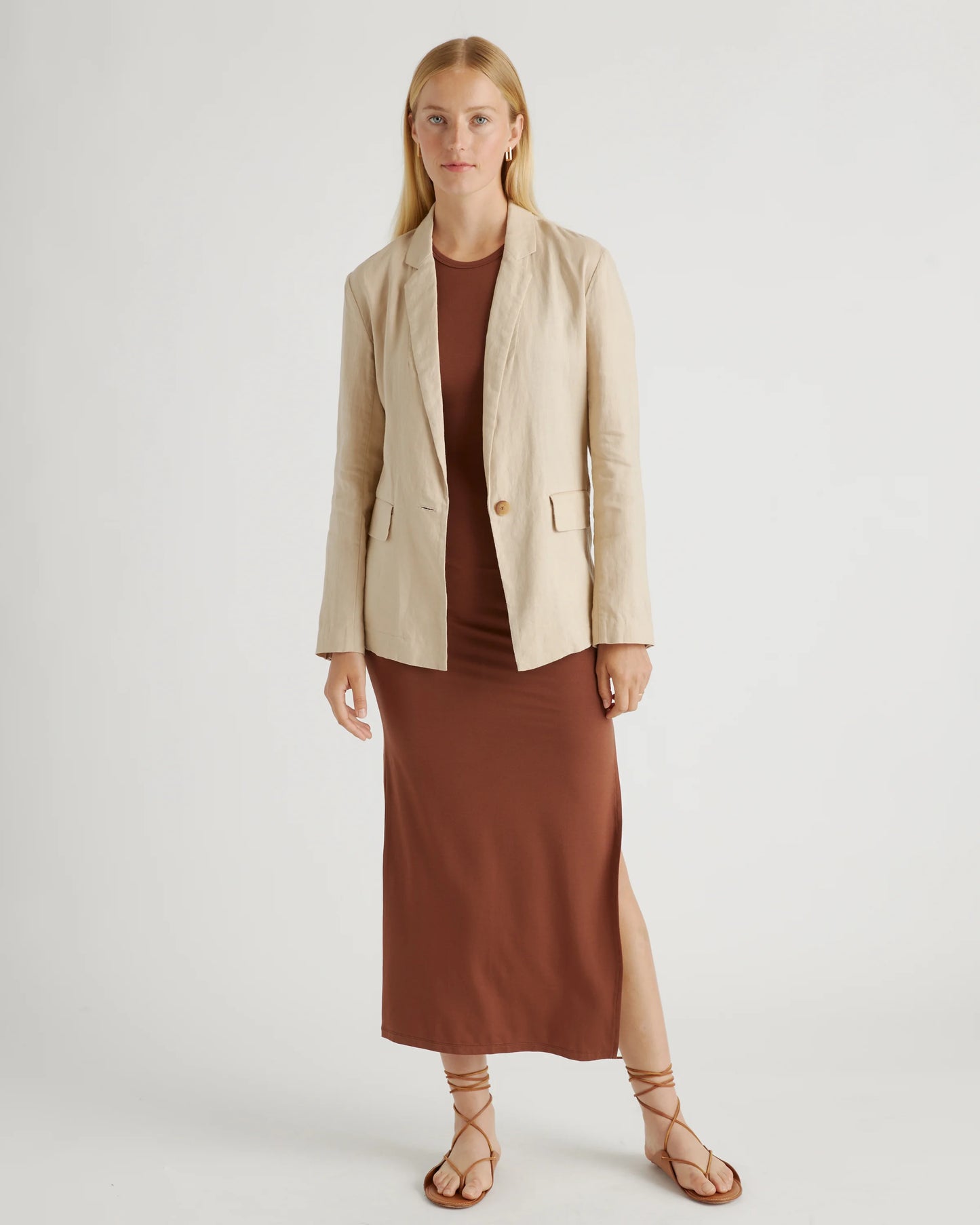 Tencel Jersey Tank Maxi Dress - XS / Brown