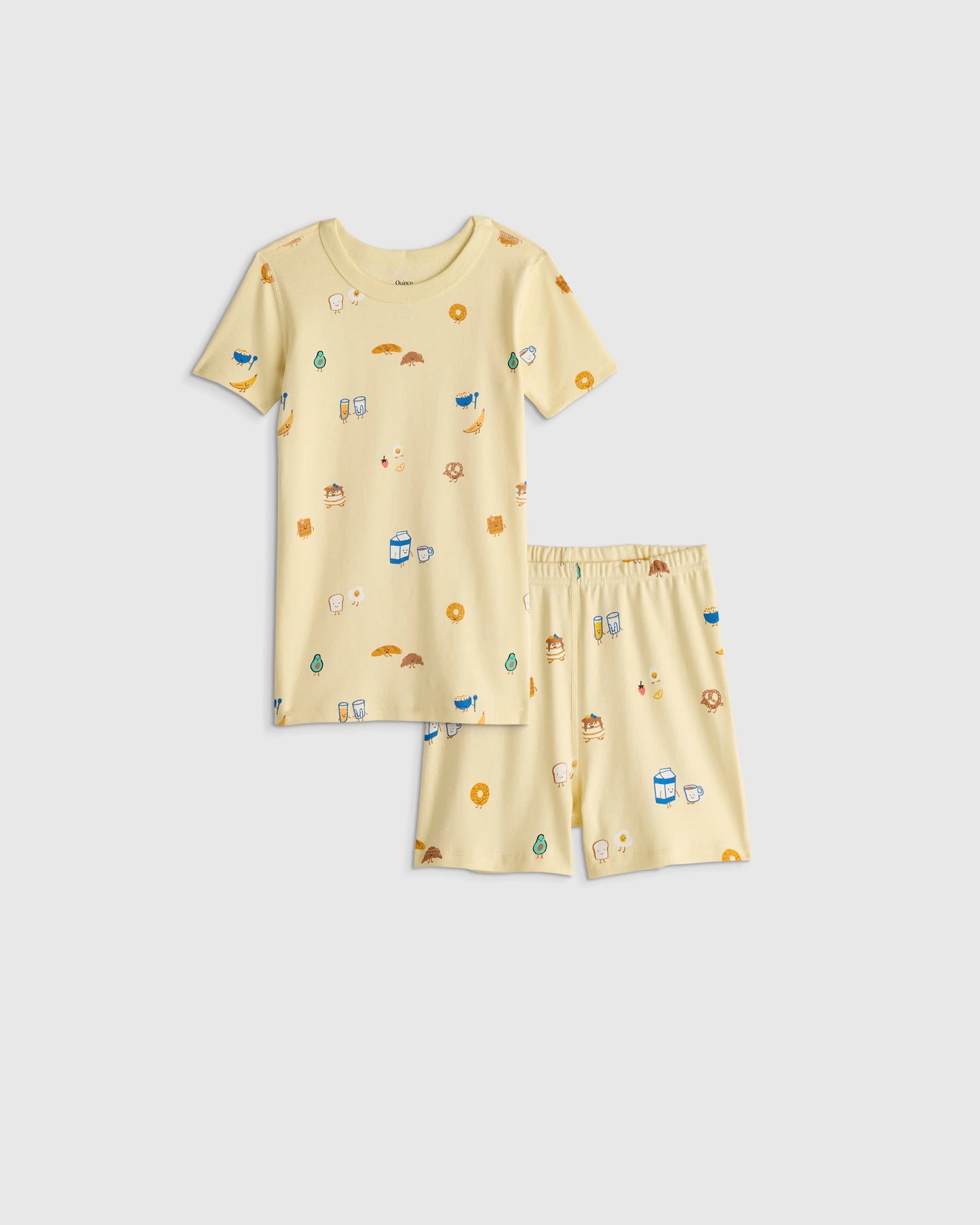 100% Organic Cotton Short Sleeve and Shorts Pajama Set - 6 / Navy Stripe