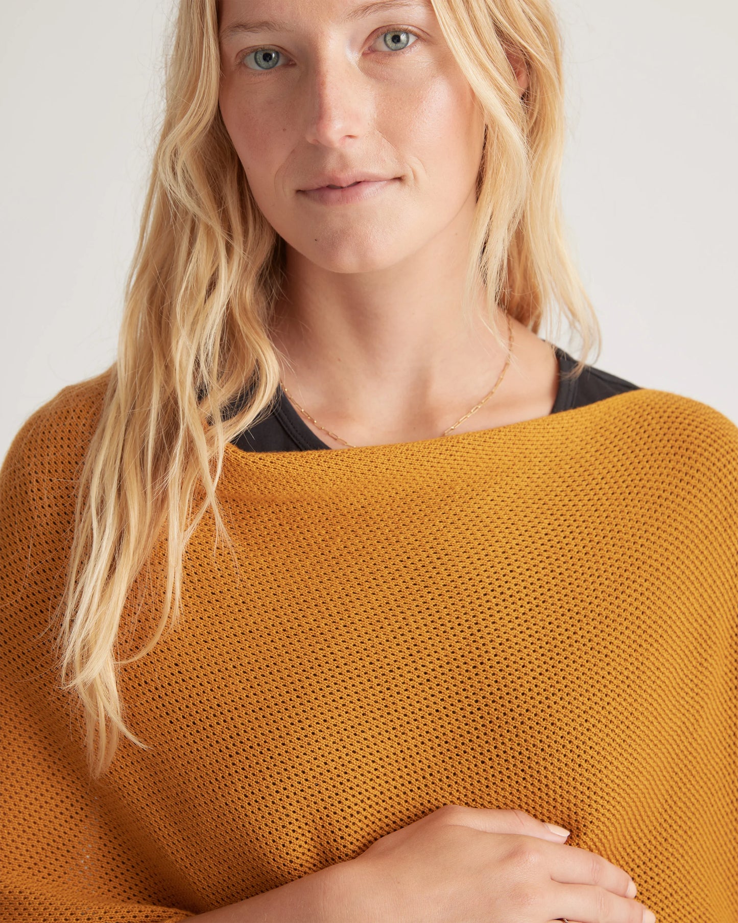 Lightweight Cotton Cashmere Nursing Shawl - One Size / Pale Custard Yellow