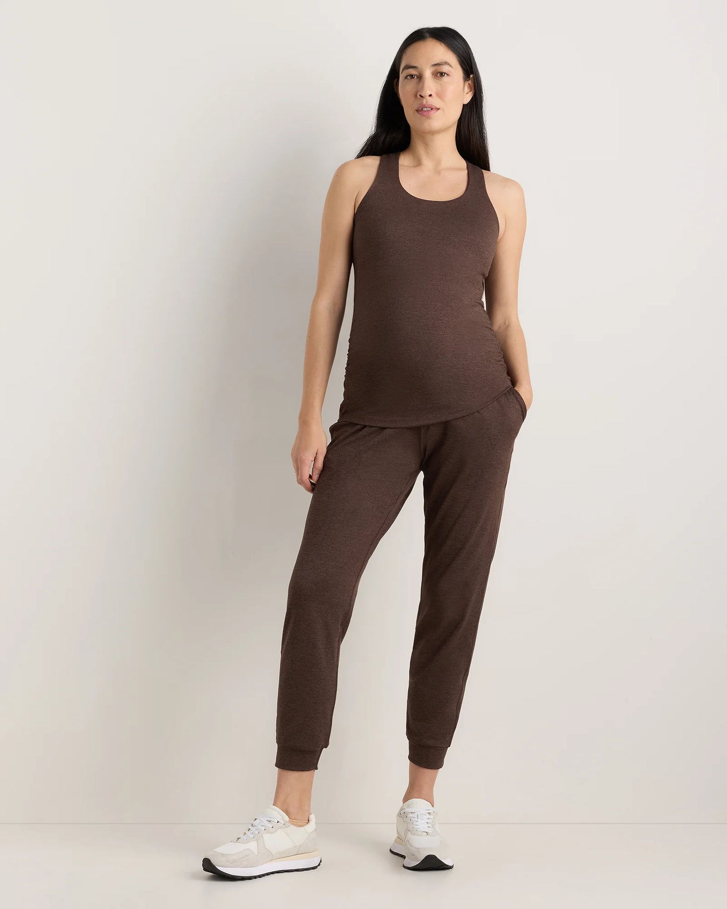Ultra-Soft Maternity Built-In Bra Tank - XS / Heather Black