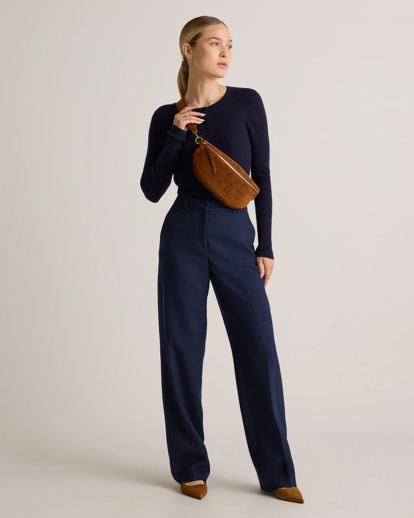 Quinn Suede Sling Bag - One Size / Whiskey