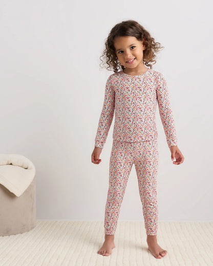 Bamboo Long Sleeve and Pant Pajama Set - 2T / Wildflower Dreams