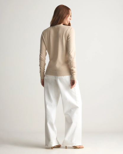 Lightweight Cotton Cashmere Crew Sweater - XS / Mountain Spring Blue
