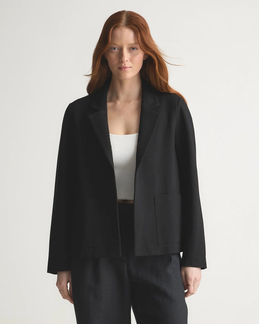 Ultra-Stretch Ponte Open Blazer - XS / Black