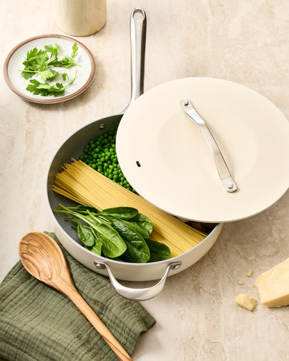 Ceramic Nonstick Saute Pan with Lid - One Size / Navy