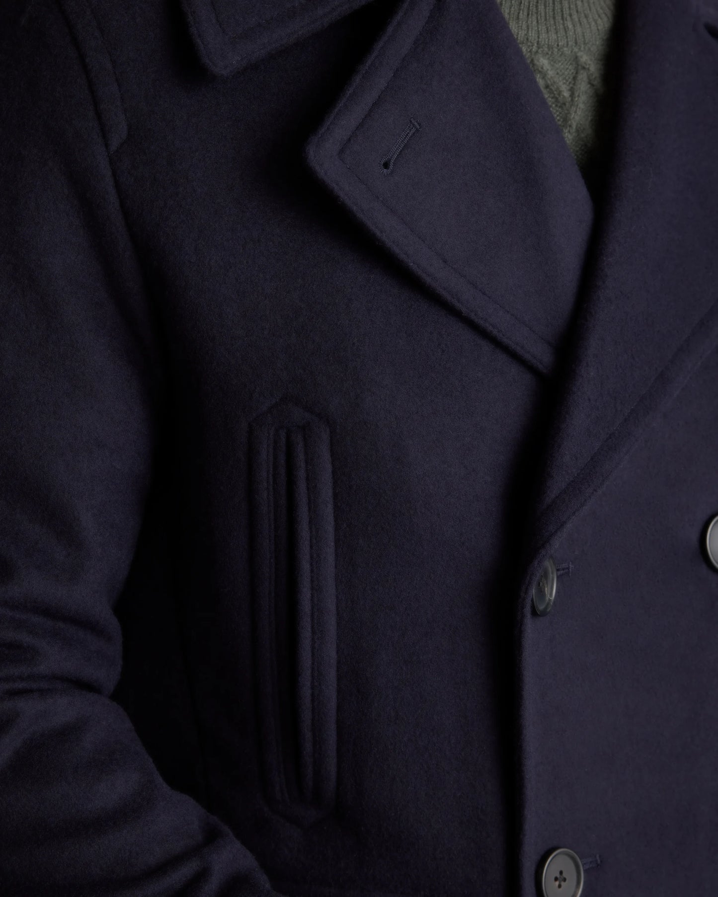 Italian Wool Peacoat - S / Cadet Blue