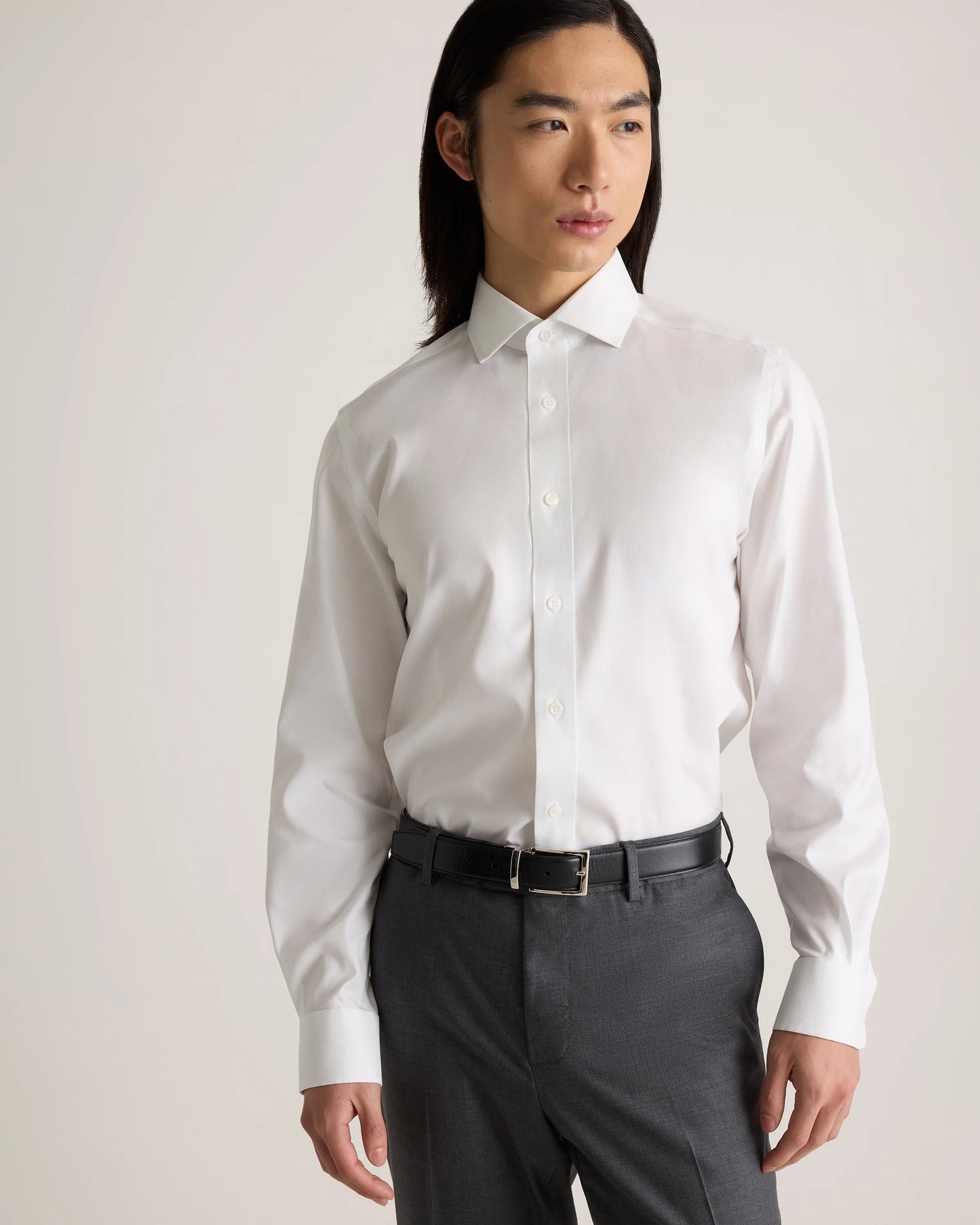 Organic Cotton Oxford Non-Iron Dress Shirt - S / Bold Black