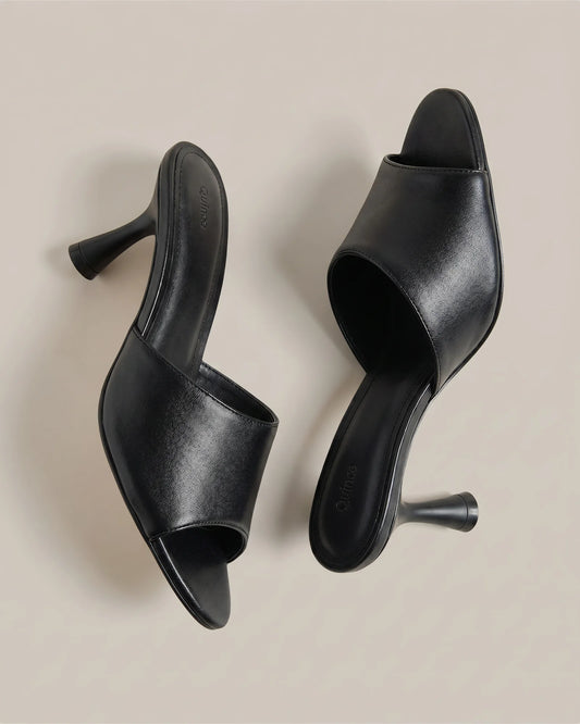 Italian Leather 65mm Stiletto Mule - 5 / Black