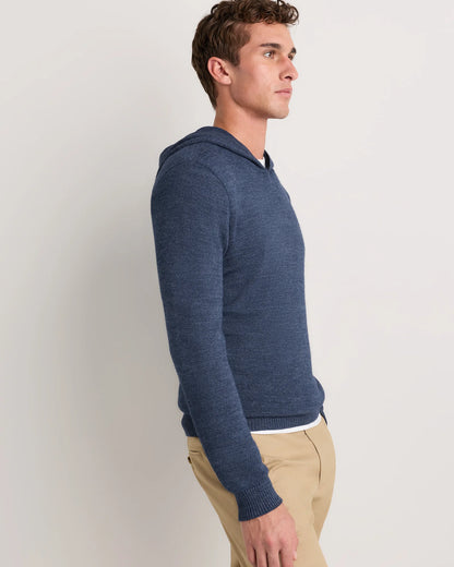 Alpaca-Wool Hooded Sweater - S / Heather Navy