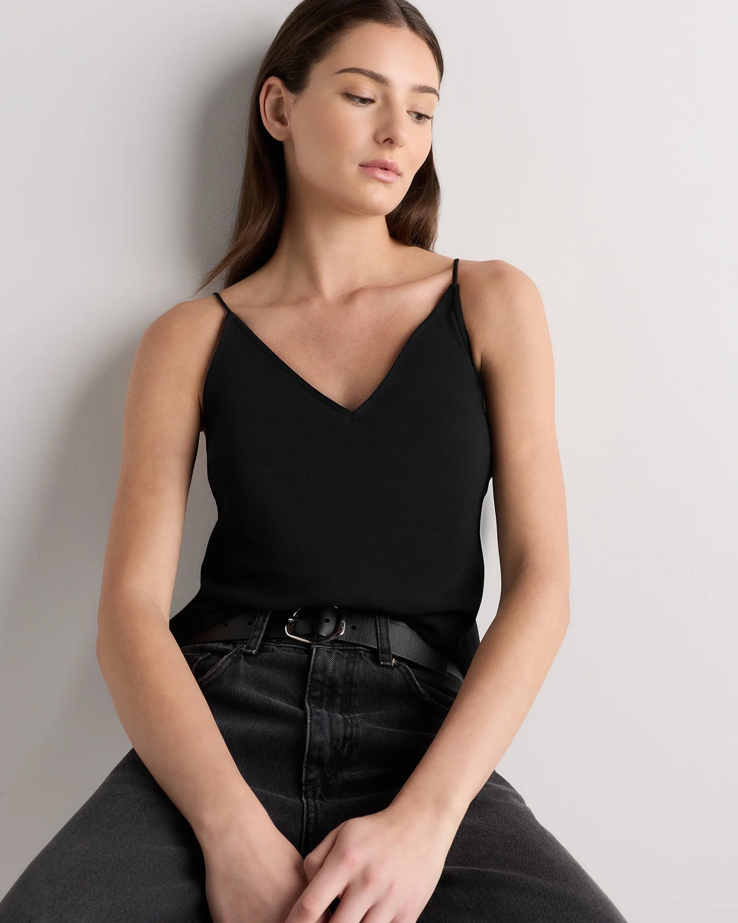 Matte V-Neck Cami - XS / Porcelain Ivory