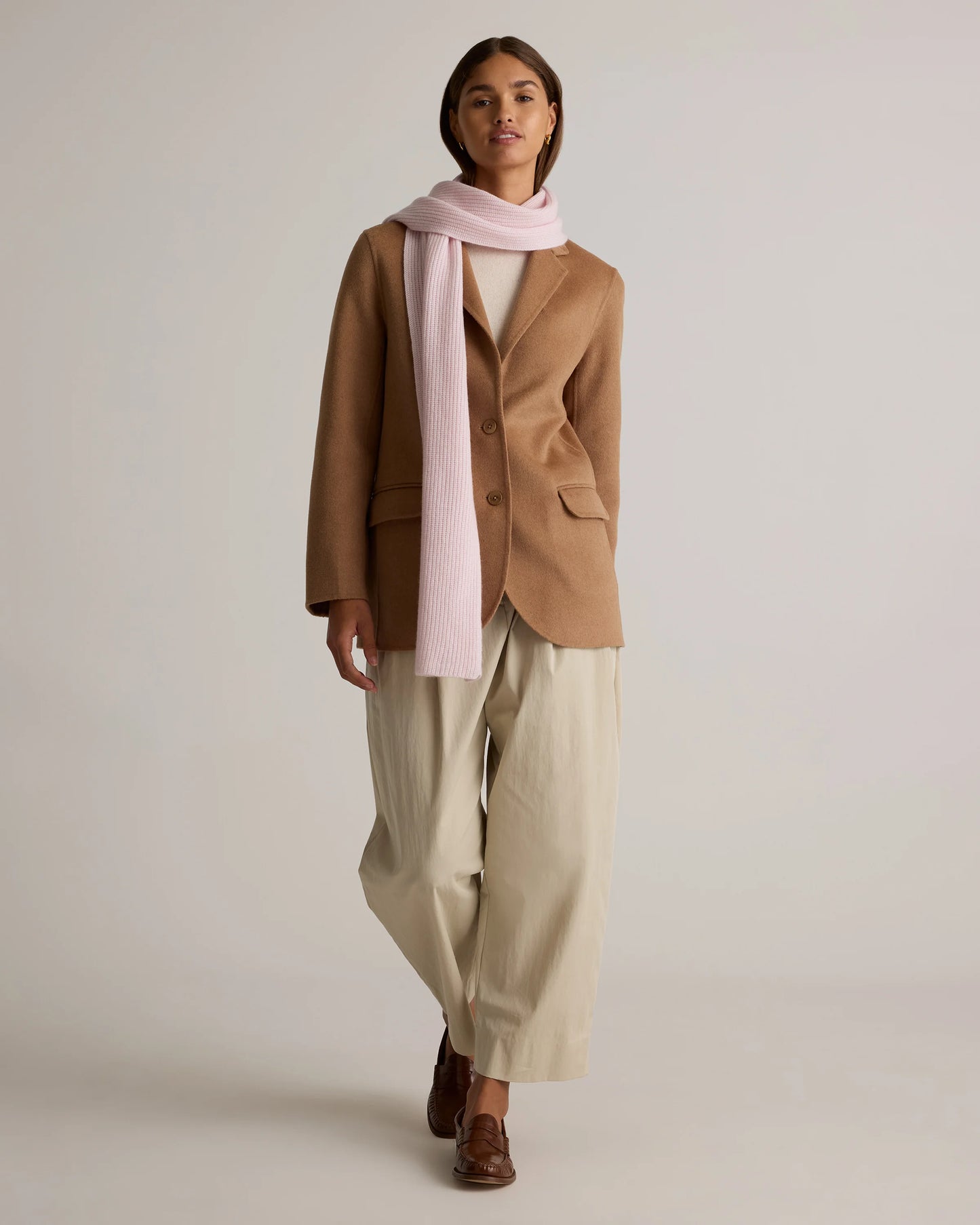 Double-Faced Merino Wool Soft Blazer - XS / Caramel