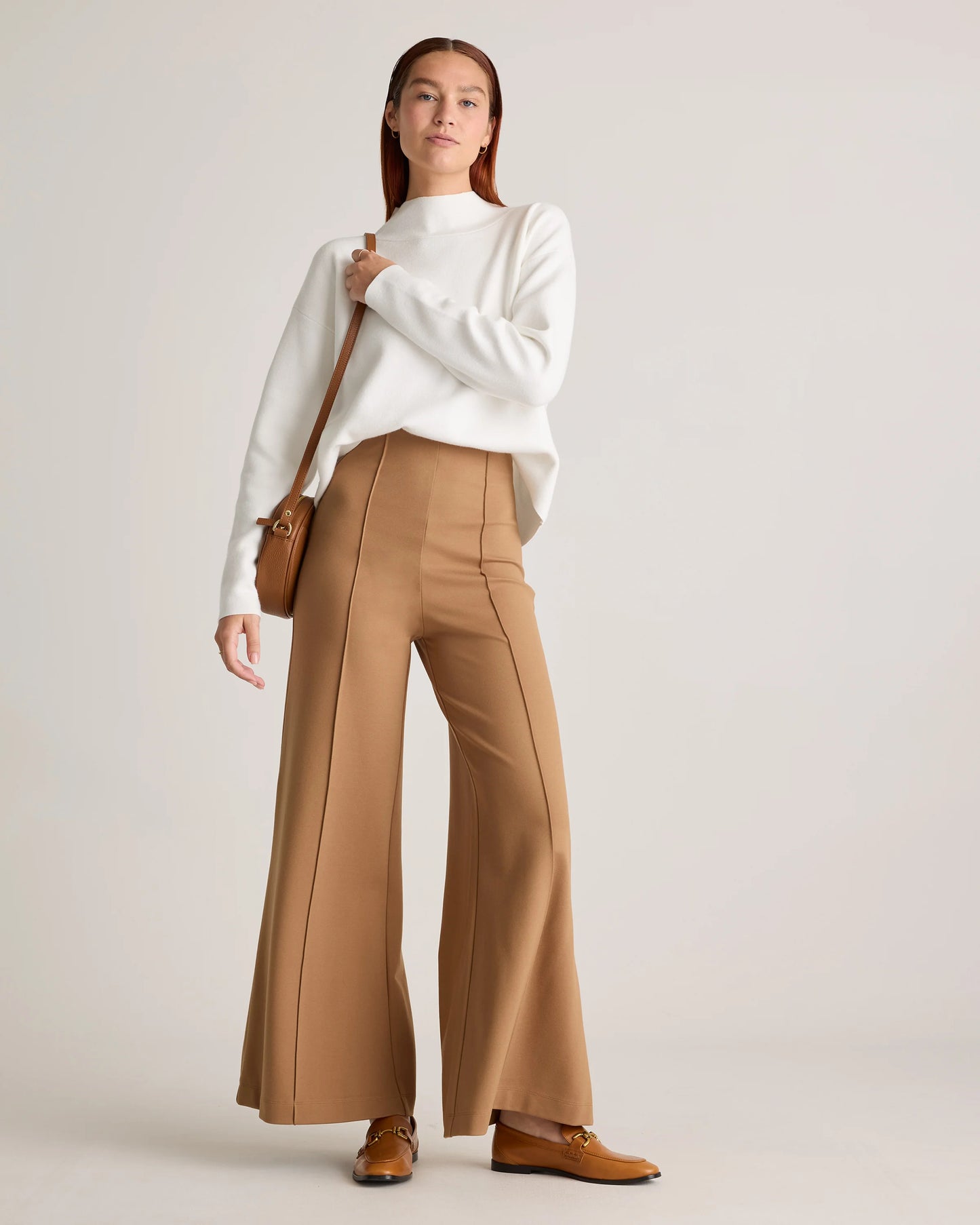 Ultra-Stretch Ponte Super Wide Leg Pants - XS / Black