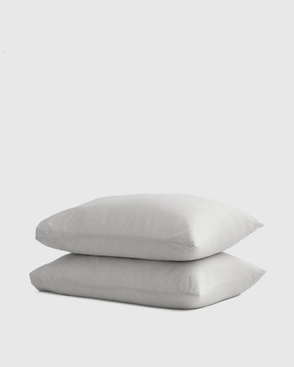 Mongolian Cashmere Cotton Pillowcase Set - Standard / Grey