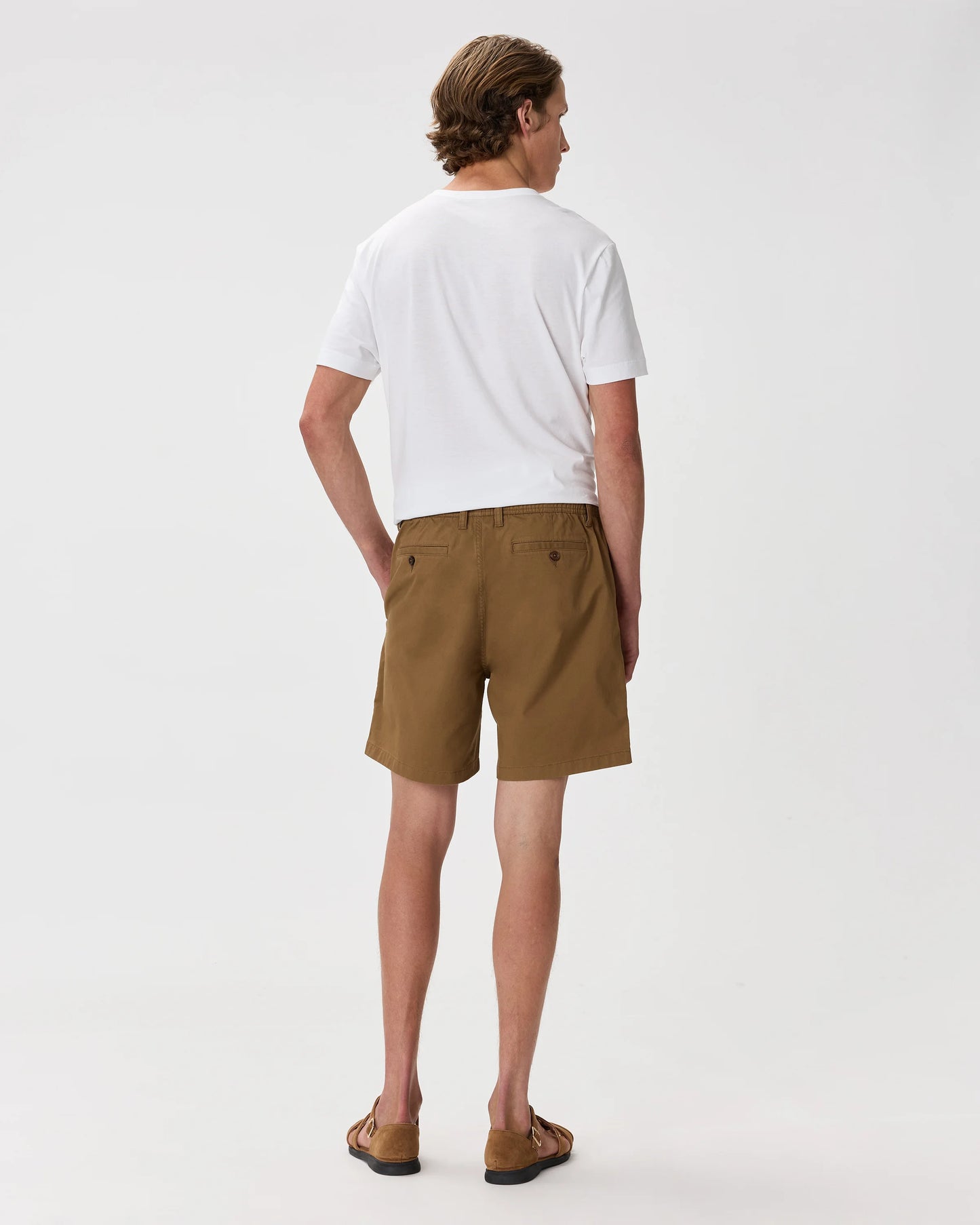Organic Stretch Cotton Pull On Chino Shorts - 7" - XS / Sand Dune
