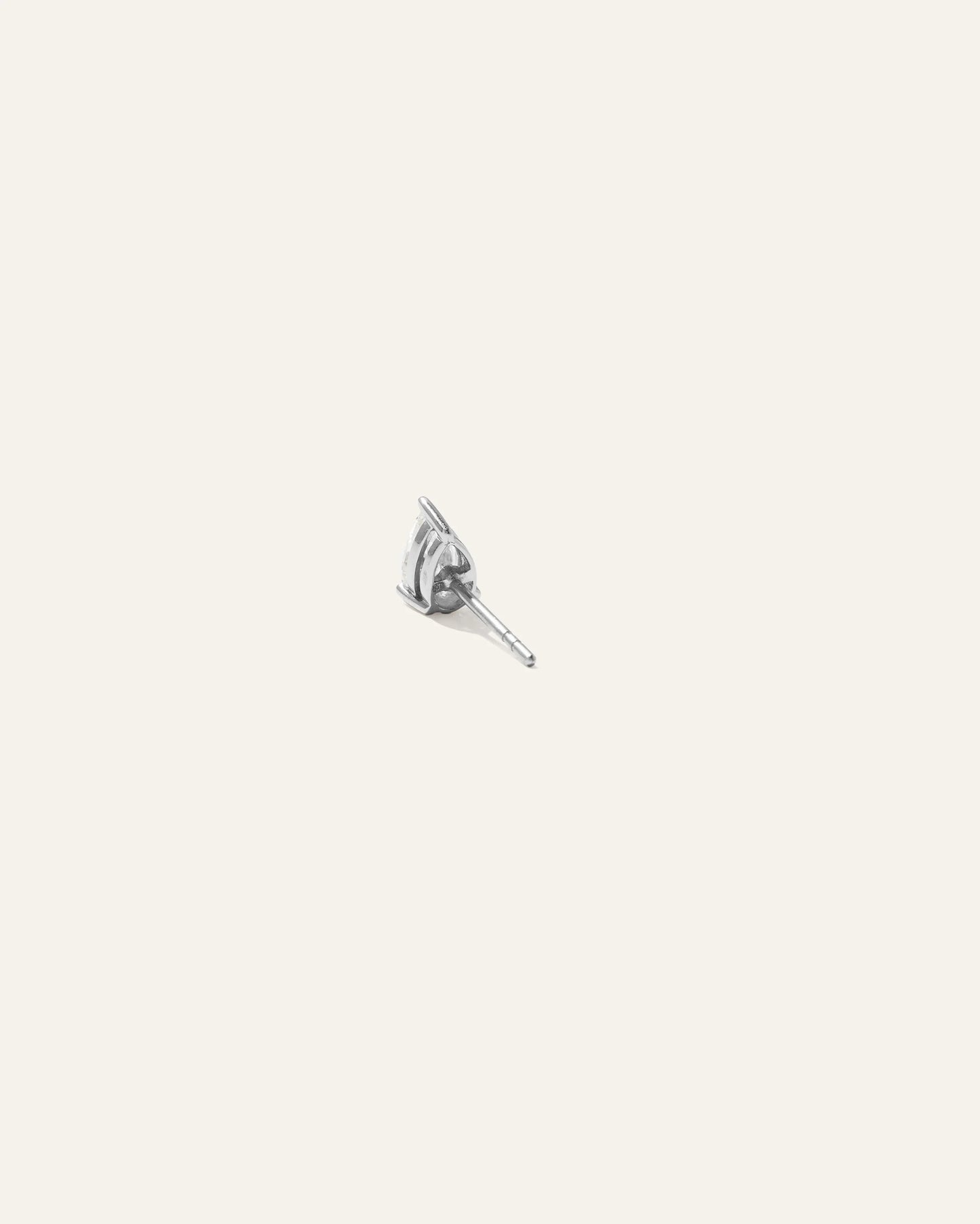 14k Gold Lab Grown Diamond Pear Solitaire Studs - 1ctw - One Size / White Gold