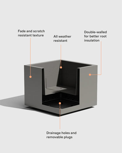 Block Series All Weather Square Planter by Veradek - One Size / Black