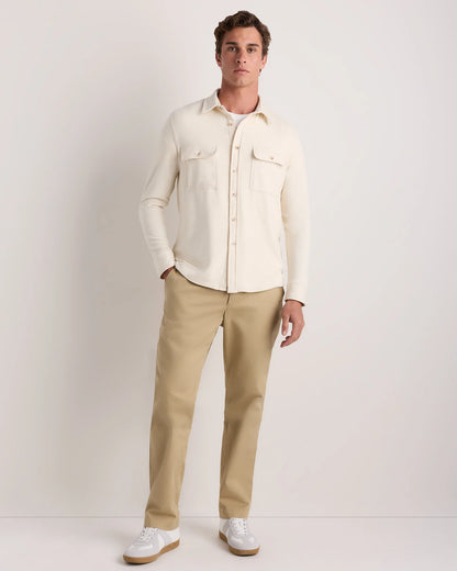 Stretch Sweater Fleece Shirt - S / Off-White