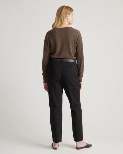 Ultra-Stretch Ponte Straight Leg 4-Pocket Pants - XS / Navy
