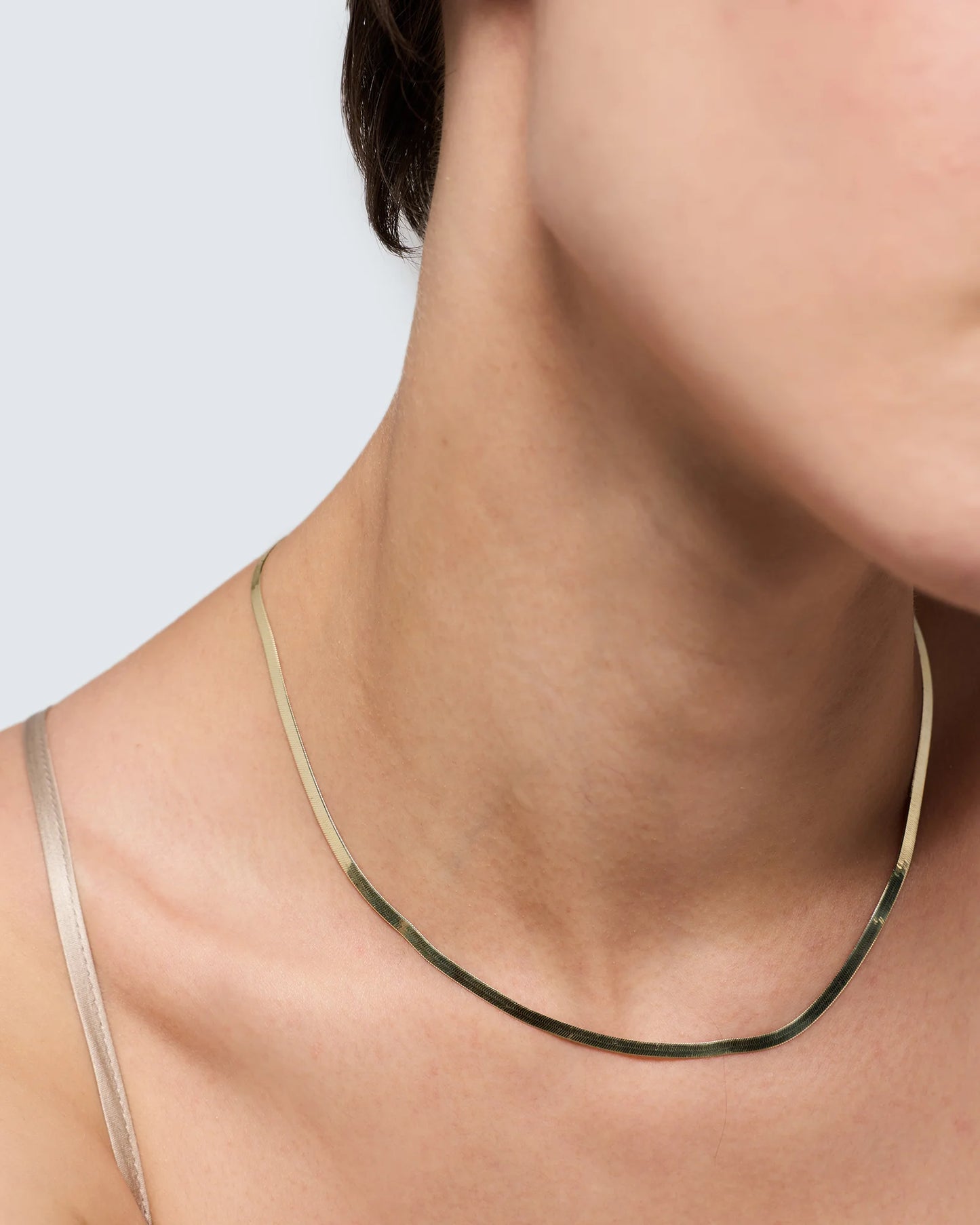 10K Gold Herringbone Chain Necklace - One Size / Yellow Gold
