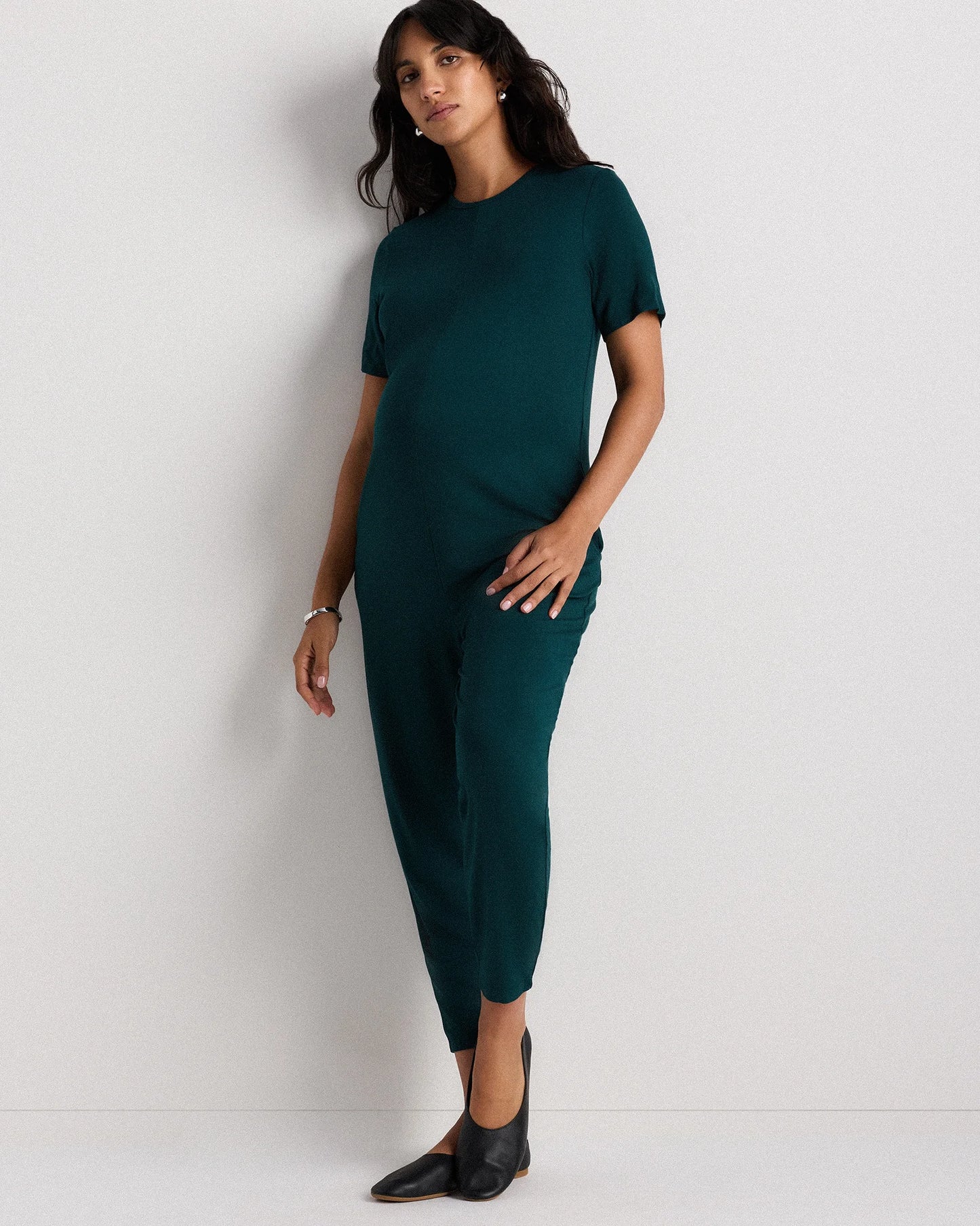 Bamboo Jersey Maternity Everyday Jumpsuit - XS / Deep Navy
