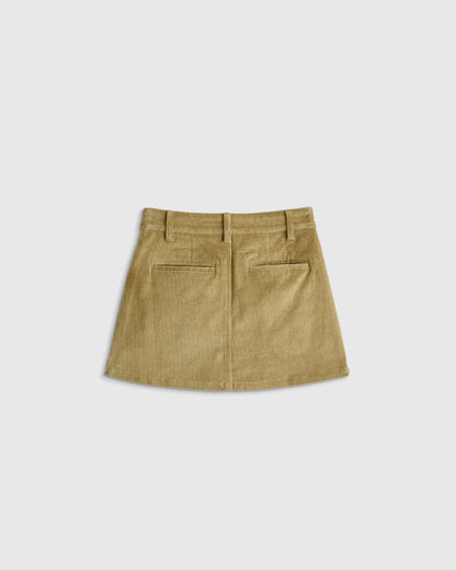 Organic Cotton Stretch Corduroy Skirt - 4T / Dried Herb