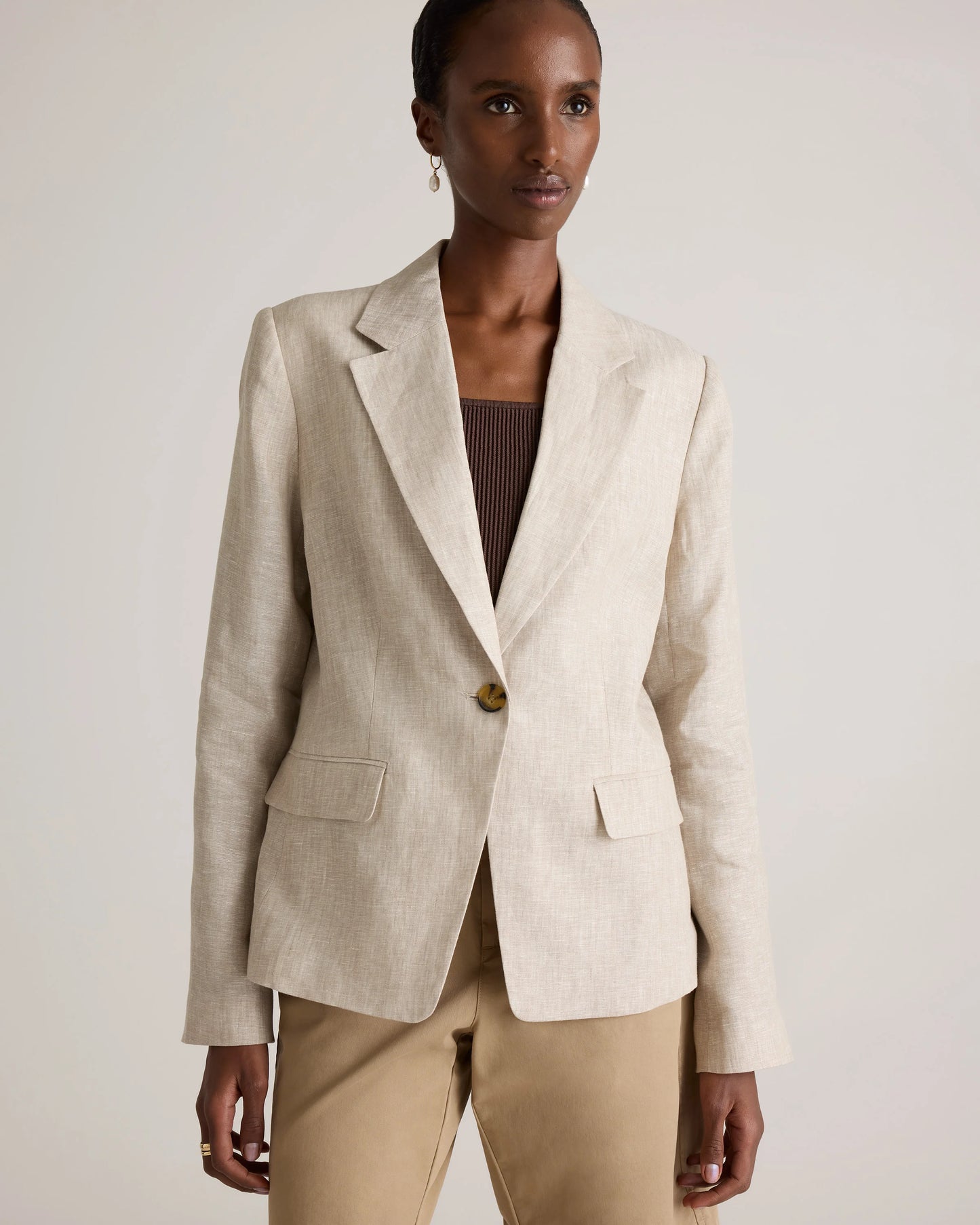 100% European Linen Structured Blazer - XS / French Blue