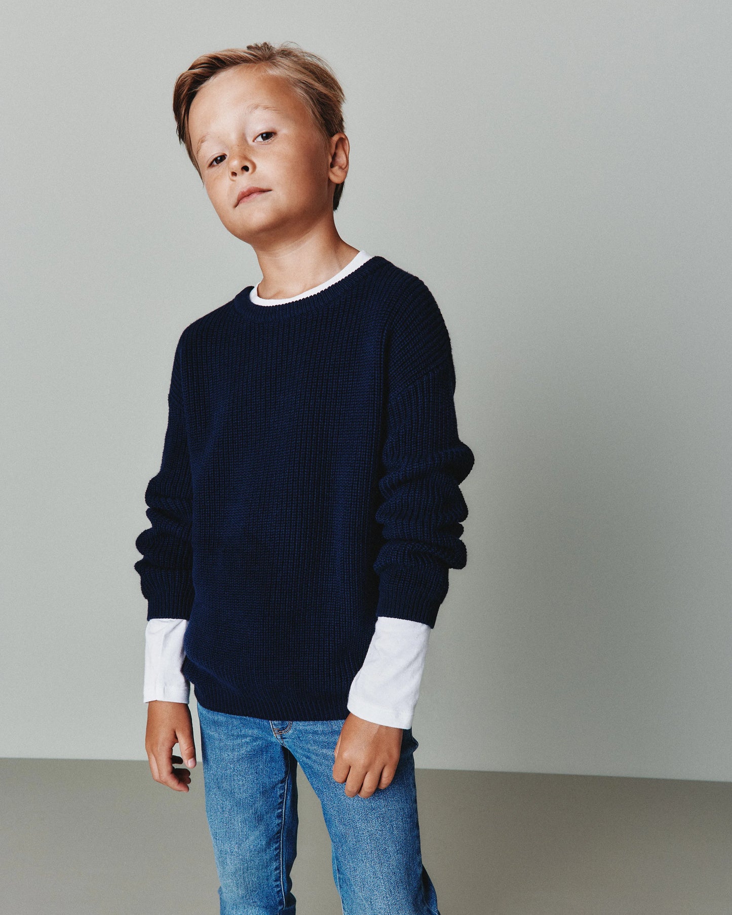 100% Organic Cotton Fisherman Tunic Sweater - 6 / Oatmeal