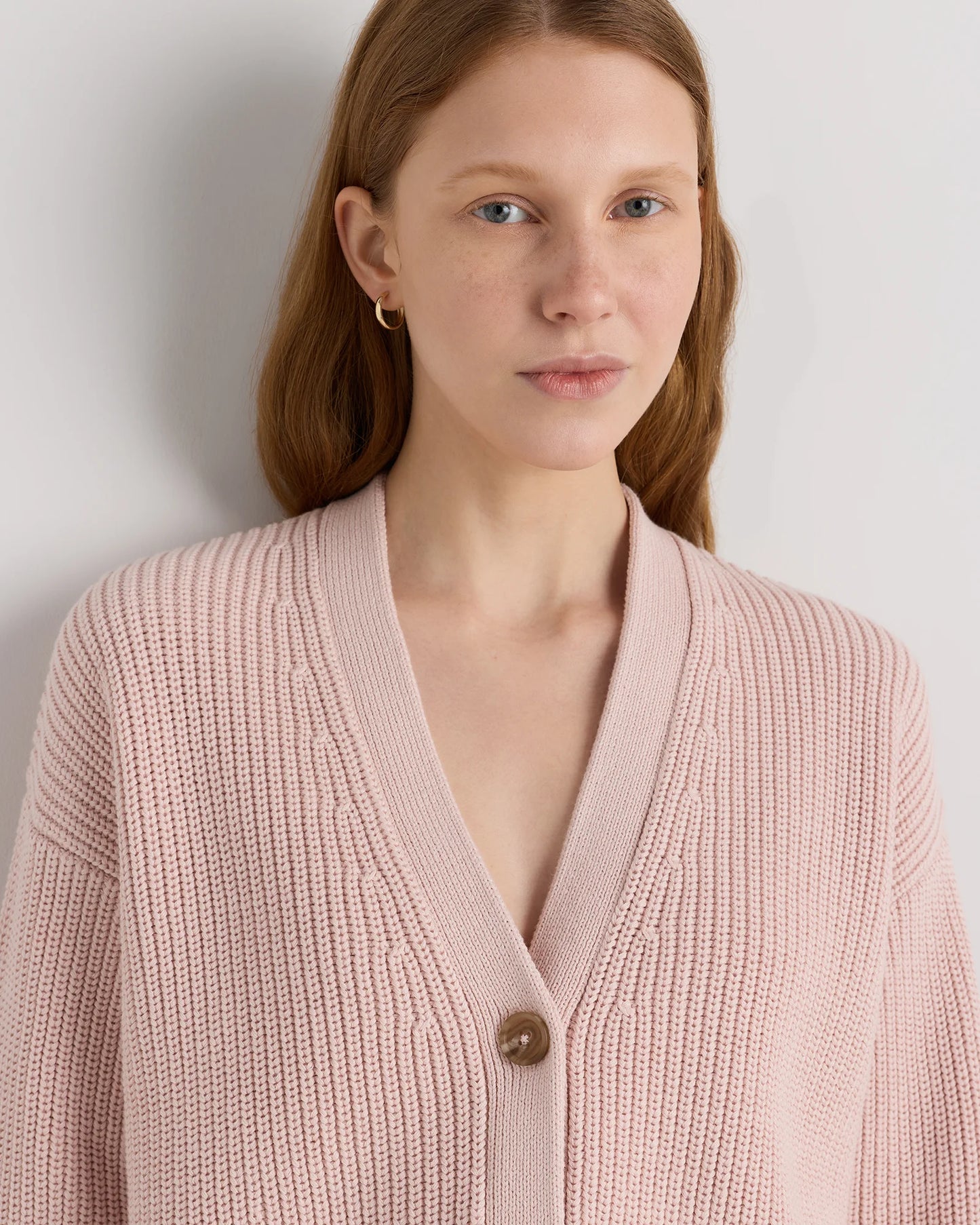 100% Organic Cotton Fisherman Boxy Cropped Cardigan - XS / Sapphire Blue