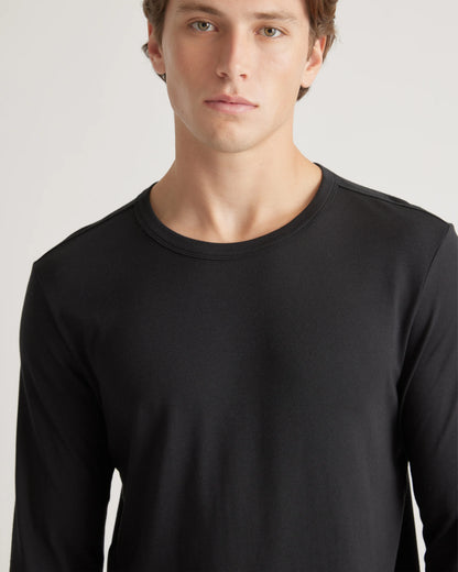 Cotton Modal Long Sleeve Tee - S / Heather Grey