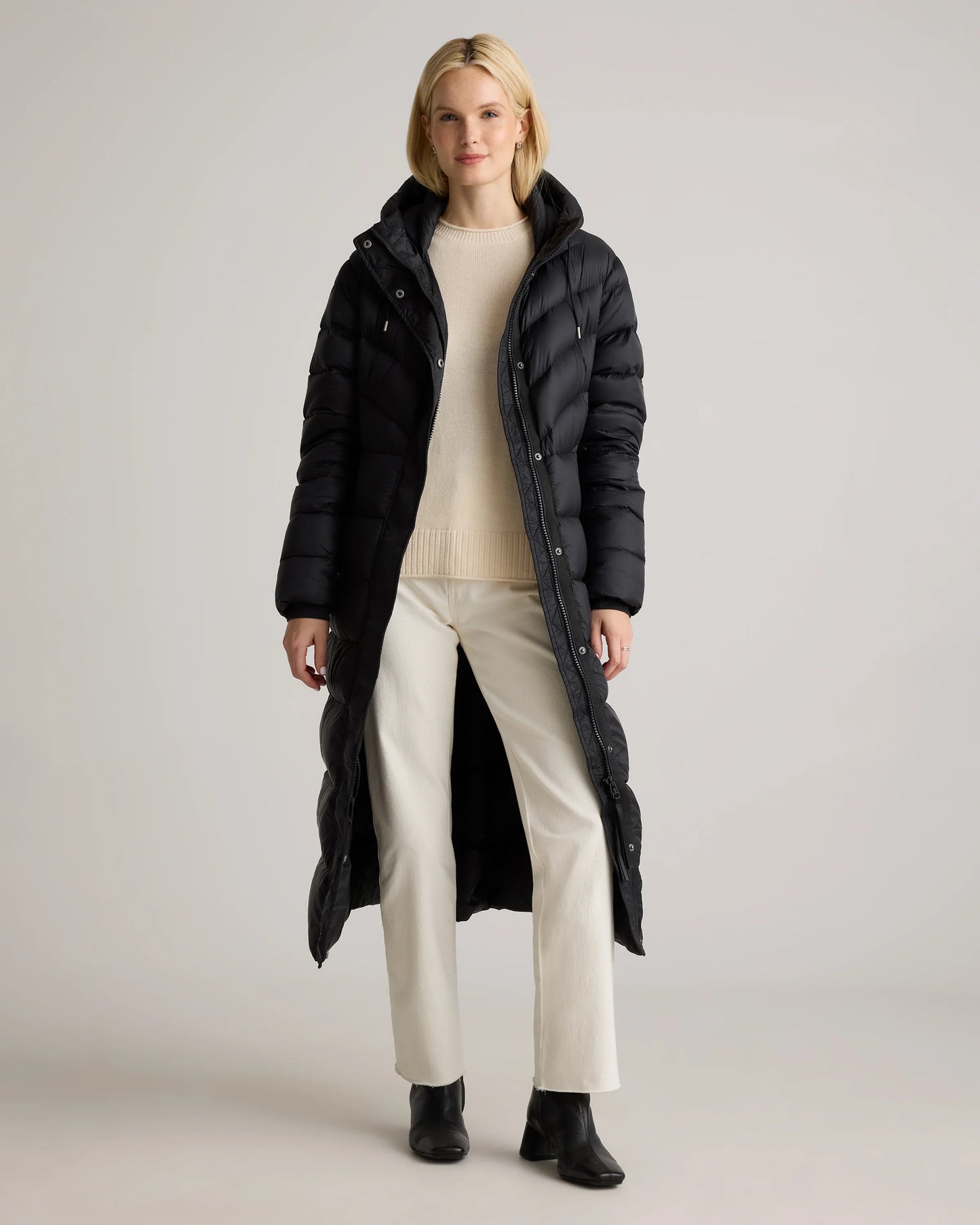Responsible Down Belted Puffer Maxi Coat - XS / Morel Grey
